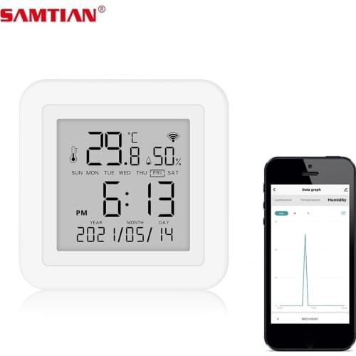 SAMTIAN WiFi IR Smart AI Remote Control With Thermometer For Smart Home Infrared Remote Controller Smart Household Appliances