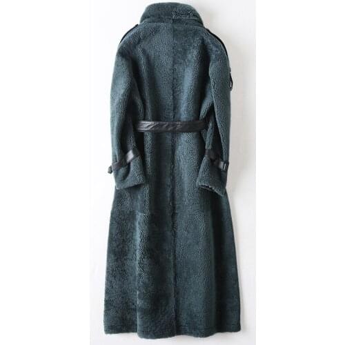 Double Faced Coat Female Natural Sheeps Shearling Fur Coats 2020 Winter Women Genuine Leather Jacket MY3872