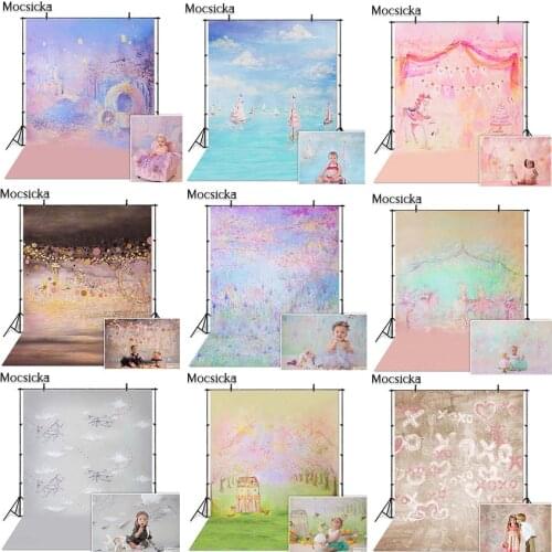 Mocsicka Newborn Baby Child Photography Backdrop Watercolor Birthday Photo Background Portrait Photographic Studio Photocall