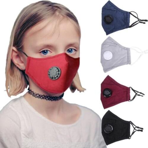 HOT Cotton Cloth Valve Girl Kids Mouth Masks Dust-Proof Windproof Face Sun Protection Anti-Fog Keep Warm Breathable Party Mask