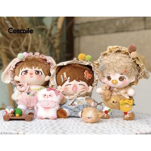 Cosmile Rabbit Vest Suit Outfit Idol Star Clothes Costume Hat Cosplay Fit For 15cm 20cm Doll Toy Cute Xmas Gift XMQ C Milk