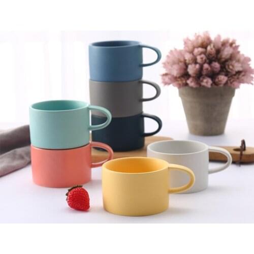 200ml Creative Handmade Handle Mug and Oval Plate Personalized Ceramic Cup Saucer For Coffee Tea Milk Cake Nordic Home Decor
