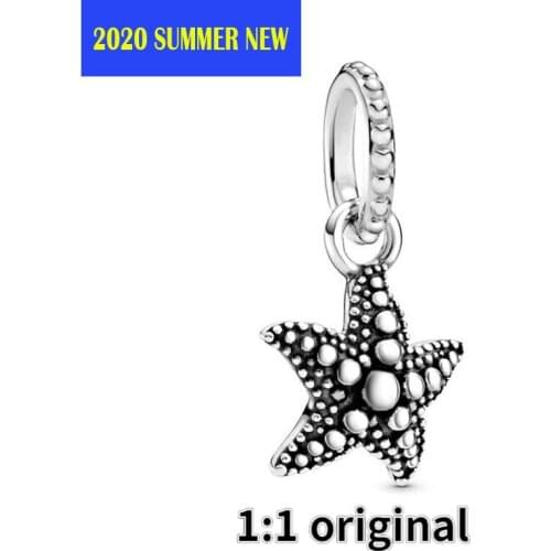 Fashion Jewelry 2020 Summer 925 Sterling Silver Beads Pentagram Starfish Dangle Charm Fit Original Pan Bracelets Women DIY