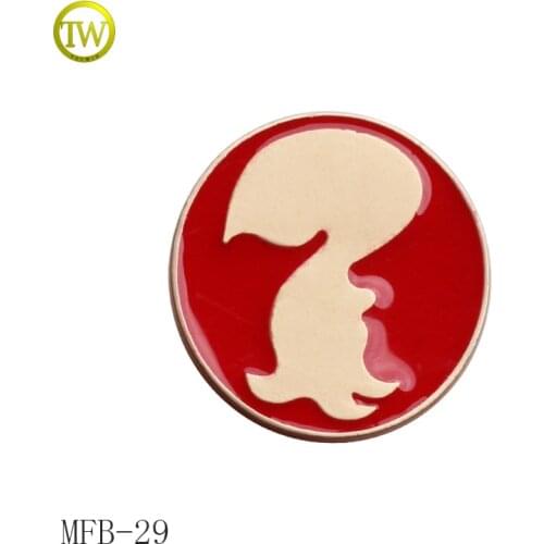 Fashion engraved logo alloy misty gold sewing button metal shank button