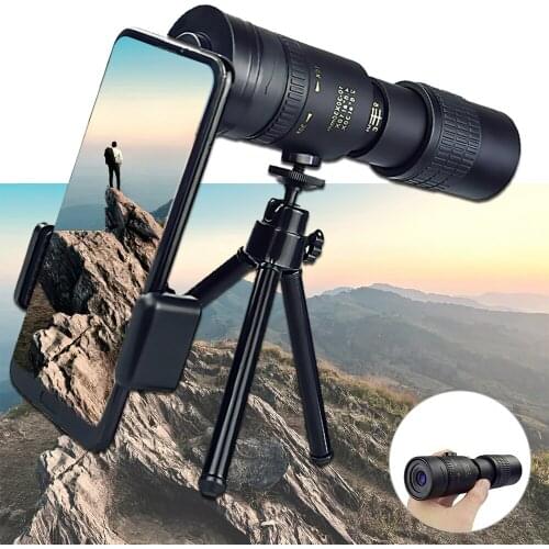 Monocular 4K 10-300X40mm HD Super Telephoto Zoom Night Vision Smartphone Take Picture Telescope For Beach Travel Outdoor Sports