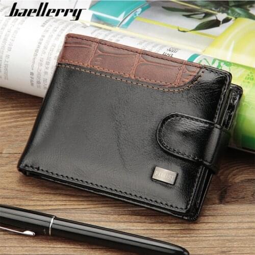 Baellerry Vintage Coin Pocket Wallet Male PU Leather Purse Hasp Small Card Holder Wallet Mini Clutch Money Bag Carteira For Men