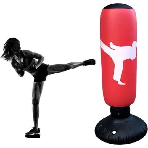 63 Inch Boxing Fitness Inflatable Punching Bag Tumbler Gym Boxing Sack For Kids Adults Karate Taekwondo Practice Training Target