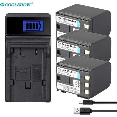 NB-2L24H NB 2L24H Camera Battery for Canon NB-2L NB-2LH NB-2L5 NB-2L12 NB-2L13 NB-2L14 NB-2L24H 2100mAh Batteries