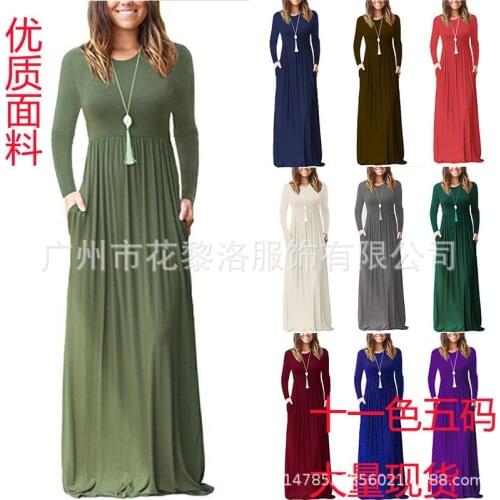 New Long Sleeve Pocket Dress in Autumn 2020