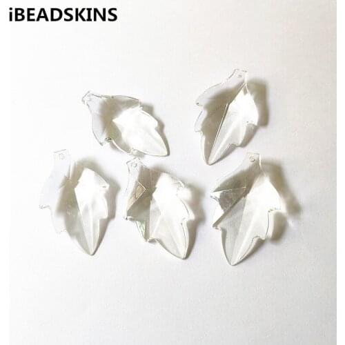 New arrival! 50x31mm 80pcs Clear acrylic Feather shape Beads for Necklace,Earrings parts,hand Made Jewelry DIY