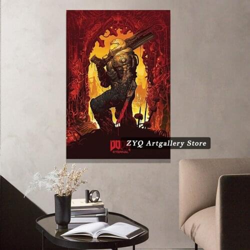 New The Game Poster DOOM Eternal Canvas Oil Painting Wall Art Wall For Living Modern Home Decor For Picture Wall Art