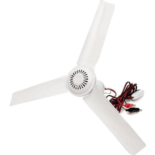 Portable Ceiling Fan 3 Blades Hanging DC 12V Outdoor 6W For Solar Power Caravan Camping Mini