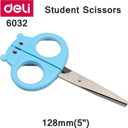 Deli 6032 Student Scissors 128mm(5') stainless scissors retail packing