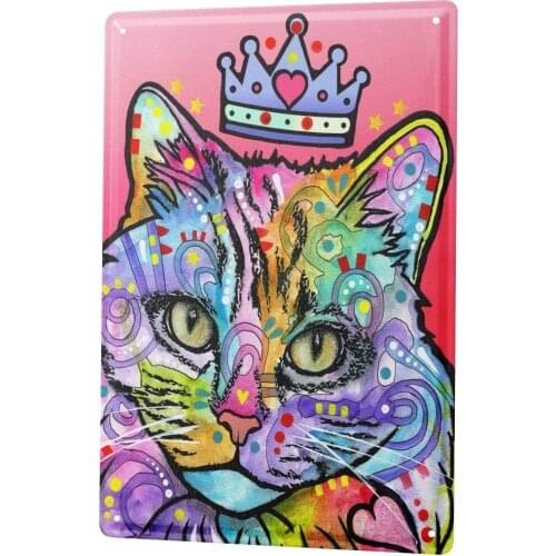 SINCE 2004 Tin Sign Metal Plate Decorative Sign Home Decor Plaques Ravtive Vet Practice Cat Crown