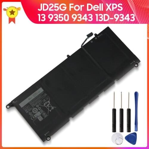 Genuine Battery JD25G JHXPY 90V7W 0N7T6 5K9CP For Dell XPS 13 9350 9343 13D-9343 Original Battery RWTIR 0DRRP DIN02 52Wh