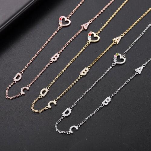 Tiny Letter Birtstone Necklace Initial Birthstone Necklace Custom Sideways Letter Jewelry Accessories Necklace Christmas Gift