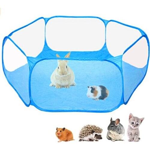 Pet Playpen Portable Pop Small Animal Cage Game Playground Fence for Hamster Chinchillas And Guinea- Pigs Dog House