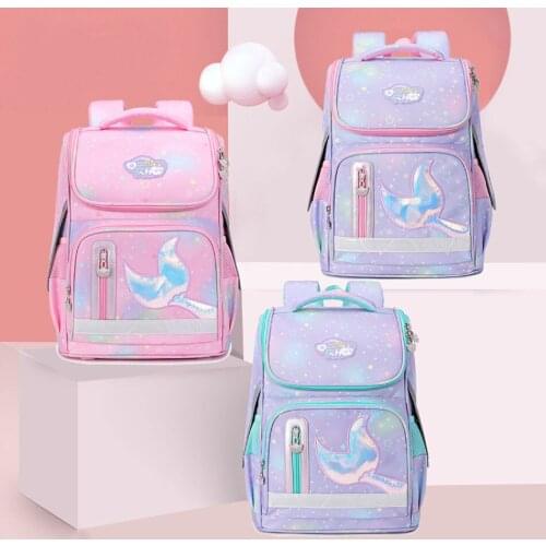 Princess Kids Pink School Backpcaks for Primary School Student Schoolbags Girls Spine Protectio Shoulders Bag Large Capacity