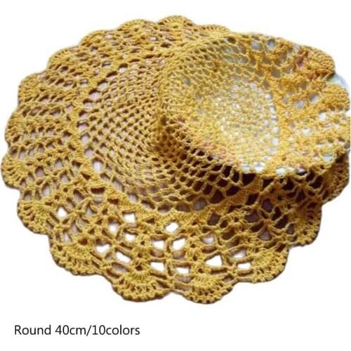 Modern cotton lace table place mat crochet coffee placemat pad Christmas glass drink coaster cup mug tea dining doily kitchen