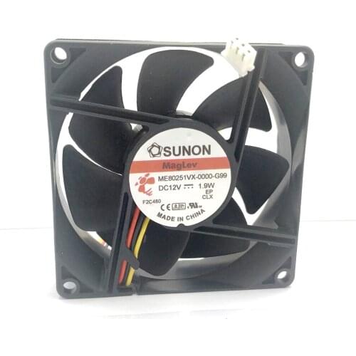 MagLev ME80251VX-0000-G99 DC 12V 1.9W 8cm 3-Wire Server Cooling Fan