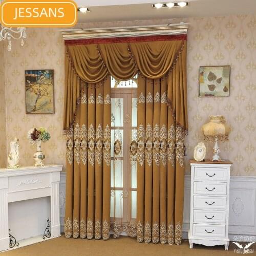 European-style High-end Velvet Embroidered Curtains, Luxury Curtains, Curtains for Living Room and Bedroom Finished Product