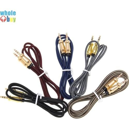 High quality AUX gourd style metal head durable 3.5mm male to male audio cable plug Audio cable For Mp3 Speaker palyer500pcs/lot