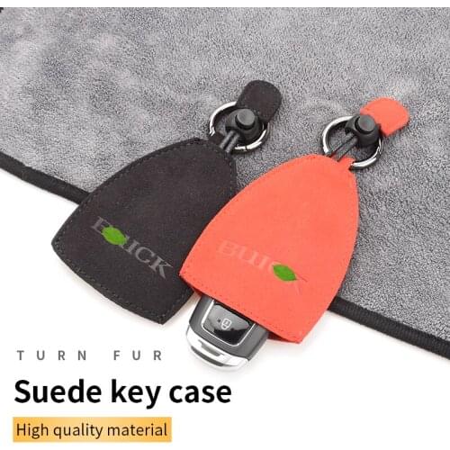 Suede Imprint Buick Logo Key Case Key Cover for Buick Regal Lacrosse Encore GX Excelle GT/XT Verano GL6 Envision GL8 Accessories