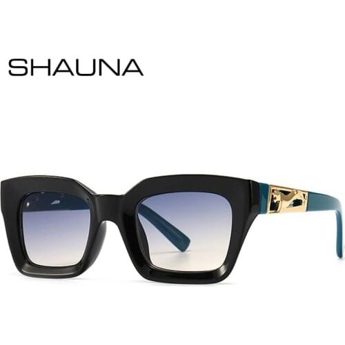 SHAUNA Ins Popular Fashion Small Cat Eye Sunglasses Women Metal Cheetah Decoration Brand Designer Men Trending Sun Glasses UV400