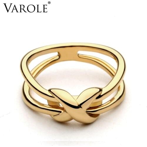 VAROLE Double Line Knotting Rings For Women Unique Design Fashion Jewelry Gifts Anel Feminino