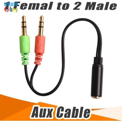 300pcs/lot Wholesale Mini Audio Cable 1 Female To 2 Male / 2 Female To 1 Male Branch Audio AUX Cable for Mobile Phone MP4 DVD