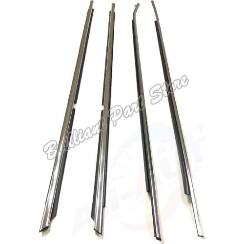 4X Front Rear Left Right Chrome Window Moulding Trims Weatherstrip Seal Belt For Camry 12-14