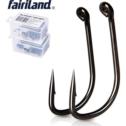50 PCS 100pcs/Lot Barbed Hooks PTFE Coated High Carbon Steel TFSH-B Carp Fishing Hook With Free Box
