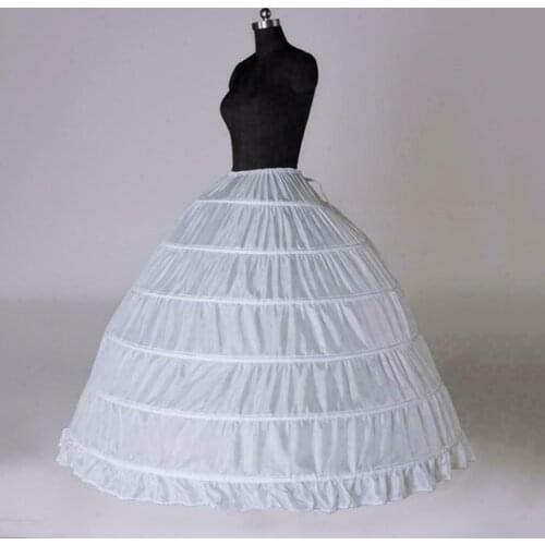 6-HOOPS WEDDING BALL GOWN CRINOLINE PETTICOAT SKIRT