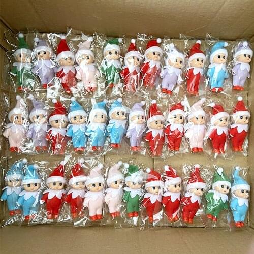 Free shipping 50pcs/lot Christmas Baby Elf Dolls Elf Toys Decorations Kids Mini Baby Elves Doll for christmas gift