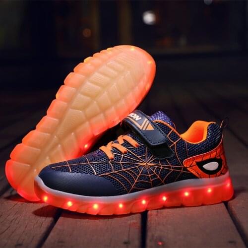 Orange Pink Green children Glowing sneakers Led luminous Shoes For Boys girls Fashion Light Up Casual kids 7 Colors USB charge