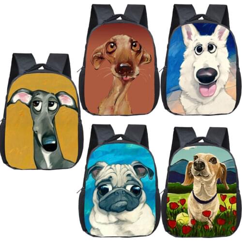 New 3D Animal Dog Children Backpacks Pug Husky Print Girl Boys Backpack Toddler Kids School Bags Kindergarten Cartoon Bag