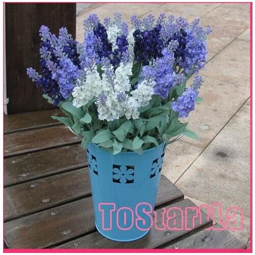 Europe style 10 fork artificial lavender flower for garden decoration(10 bundle/lot),Purple, light purple, white