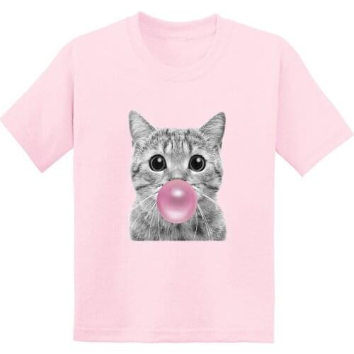 Bubble Gum Cat Bulldog Pig Cute Animals Kids Funny T shirt Children Clothes Summer Baby Boys Tops Girls Short Sleeve T-Shirts