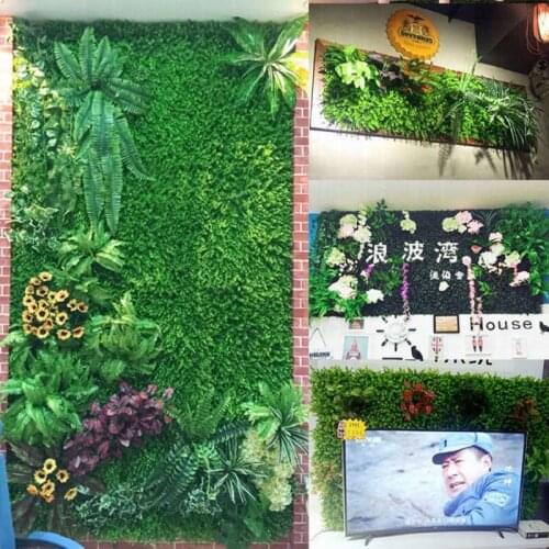 DIY Artificial Plant Flower Wall Background Wall Fake Grass Lawn Wedding Decoration Mall Home Decor accessories plant Simulation