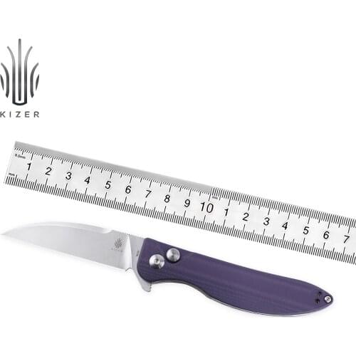 Kizer Pocket Knife V3566N1 Sway Back 2020 New Button Purple G10 Handle Knife High Quality Hand Tools
