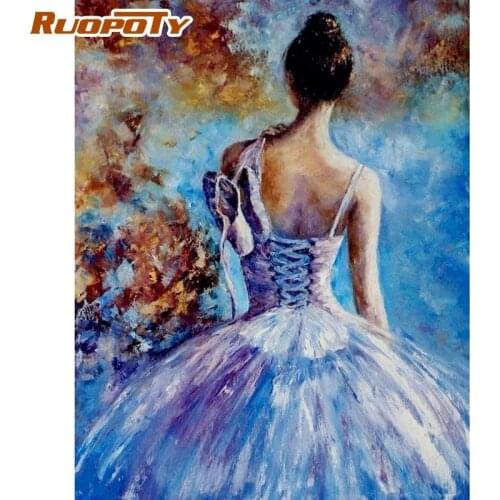 RUOPOTY Picture By Numbers For Adults Children Handmade Unique Gift Home Decor Ballet Dancer Figure Painting Wall Art Oil Paint