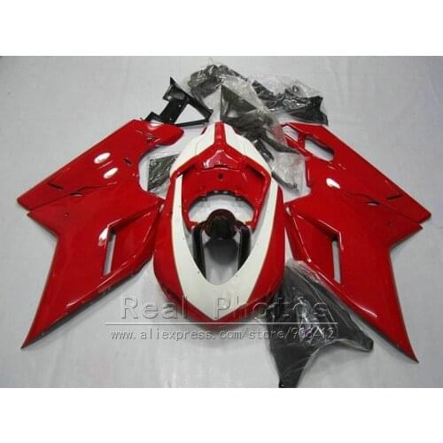Plastic Bodywork fairing kit for Ducati 848 1098 1198 07 08 09 10 11 dark red black fairings set 848s 1098s 2007-2011 YY32