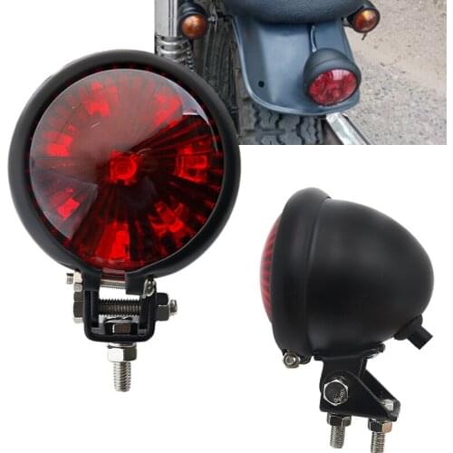Red 12V Led Black Adjustable Cafe Racer Style Stop Tail Light Motorcycles Motorbike Brake Rear Lamp Tail Light for Harley Choppe