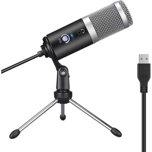 USB Microphone Studio Recording Broadcast Mic with Tripod Stand for PC Computer