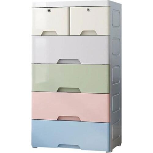 Cute Solid Storage Box Thick Plastic Drawer Storage Cabinet Childrens Toy Cabinet Baby Wardrobe Bucket Lockers Sorting Boxes