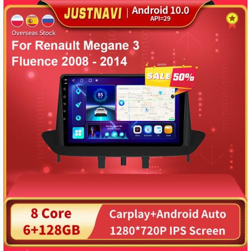 DSP Android 10.0 GPS Car Radio Multimedia For Renault Megane 3 Fluence 2008-2014 Player OBD Carplay 6G 128G Stereo No 2 din DVD
