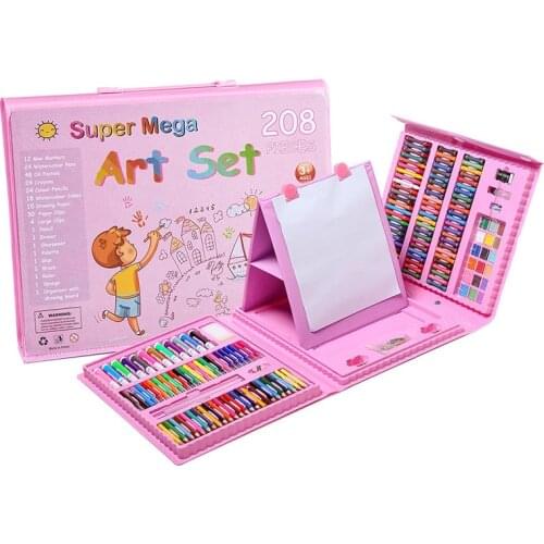 208 PCS Watercolor Drawing Art Marker Brush Pen Set Children Painting Art Set Tools Kids For Gift Box Office Stationery Supplies