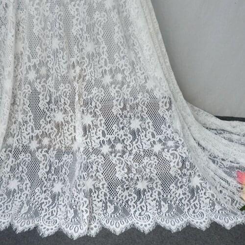 LASUI NEW 1.5 m*3m High level nylon/cotton eyelashes lace fabric Star flower DIY clothing skirt dress accessories X0730