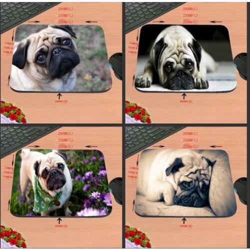 New Arrival Fashion Customized Cute Pug Dog Coe Mouse Pad aming ear Anti-Slip Durable Rubber Mousepad for PC Optal Mouse