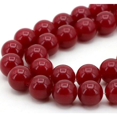 New fashion Red Chalcedony Stone Round shape loose beads 12mm DIY Accessories jewelry suitable for making bracelets&necklace 15